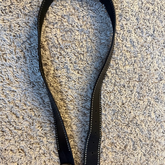 Calvin Klein Accessories - Calvin Klein Black Leather Belt with Silver Stud Trim